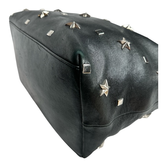 Jimmy Choo Black Leather Studded Handbag & Shoulder Bag, Tote Bag - Picture 13 of 16